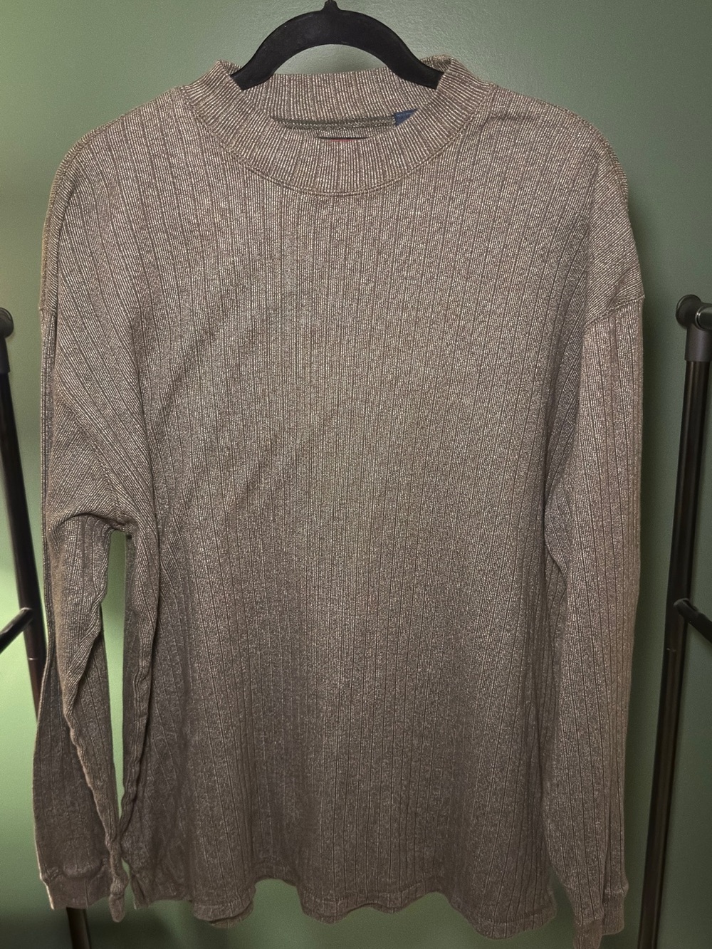 Men's Summa Sport Ribbed Long-Sleeve Crewneck Sweater - Gray